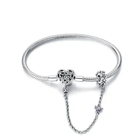 Pulseira Coração de Prata